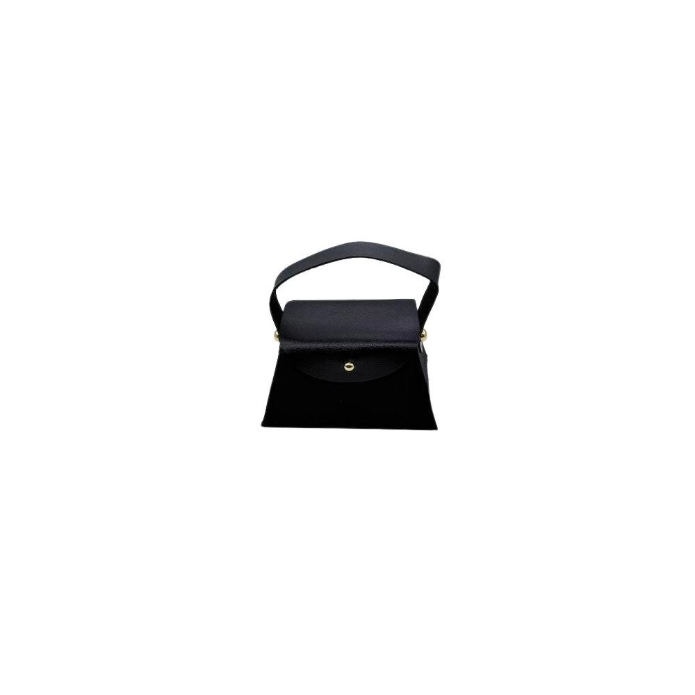 BORSETTA SCATOLA CON MANICO ECOPELLE 6x8x5h NERO